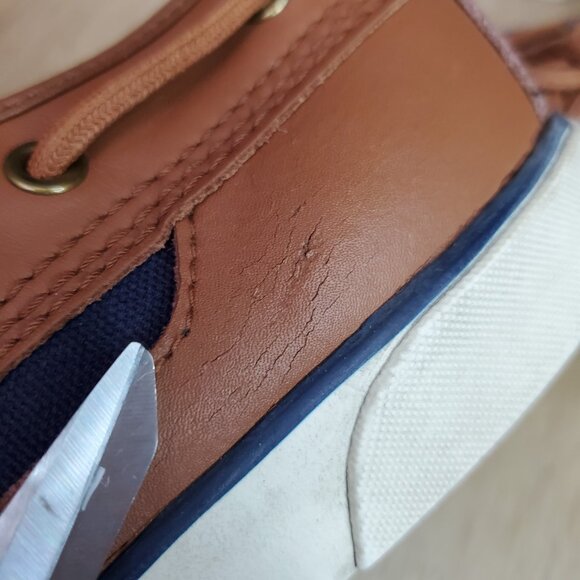 Polo Ralph Lauren Parkstone Low Canvas Leather Mens Size 12 D Duck Boat READ - Picture 9 of 12